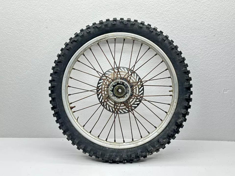 1989 Honda CR125R Front Wheel 21 Inch Hub Tire Black Rim OEM Rotor 446A5-KZ4-000