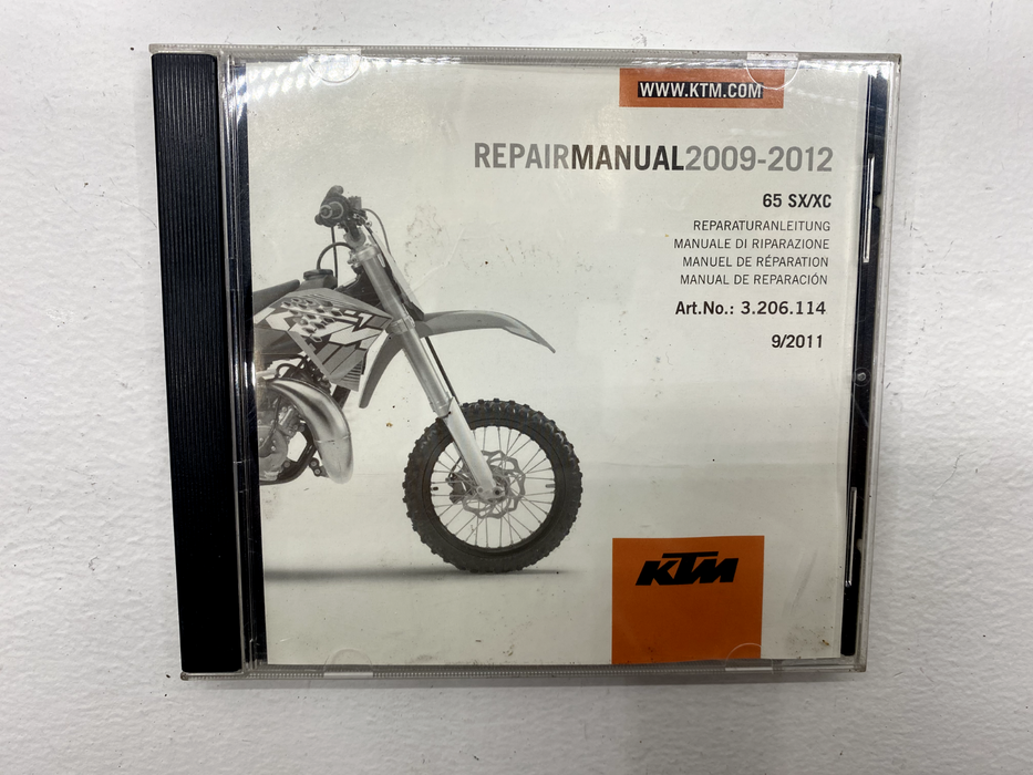 2009-2012 KTM 65 SX XC Repair Manual CD OEM Instructions Repair Guide