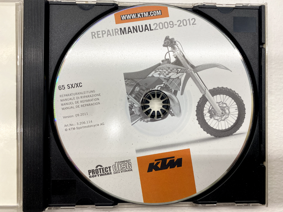 2009-2012 KTM 65 SX XC Repair Manual CD OEM Instructions Repair Guide