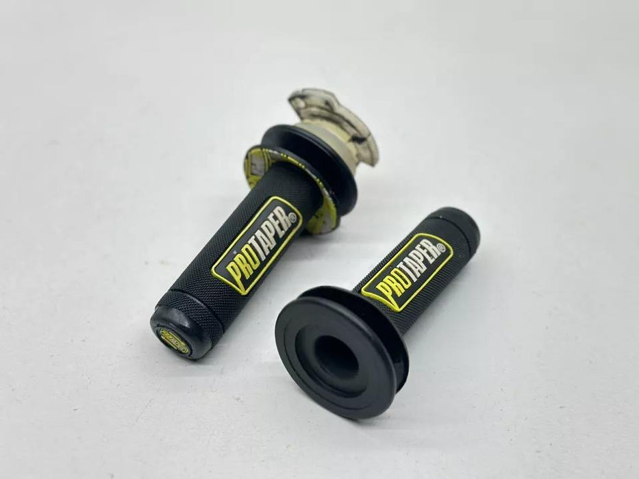 1982 Suzuki RM250 ProTaper Black Grips Tube Grip Set Lock On Half Waffle RM