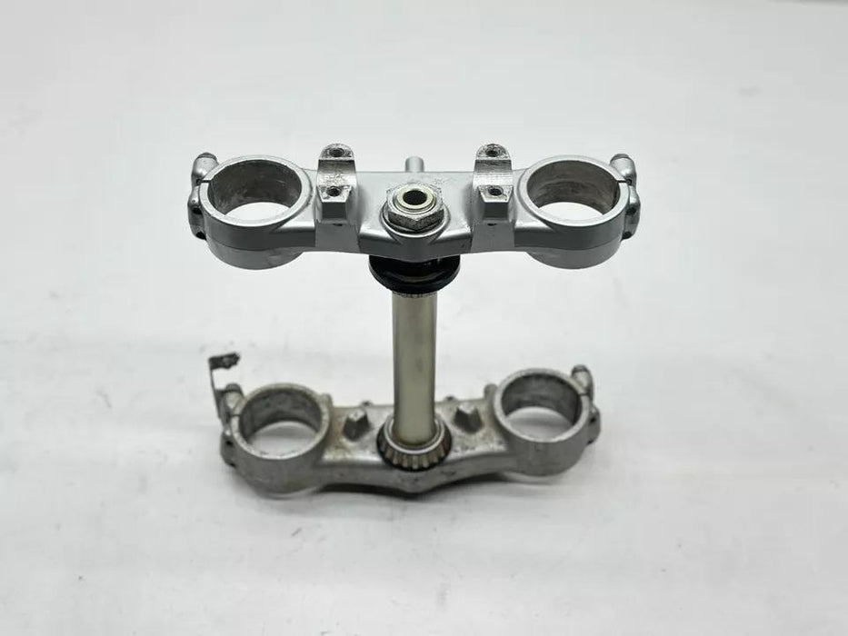 2000 Kawasaki KX125 Triple Tree Clamp Steering Stem Bar Mount Silver OEM KX 125