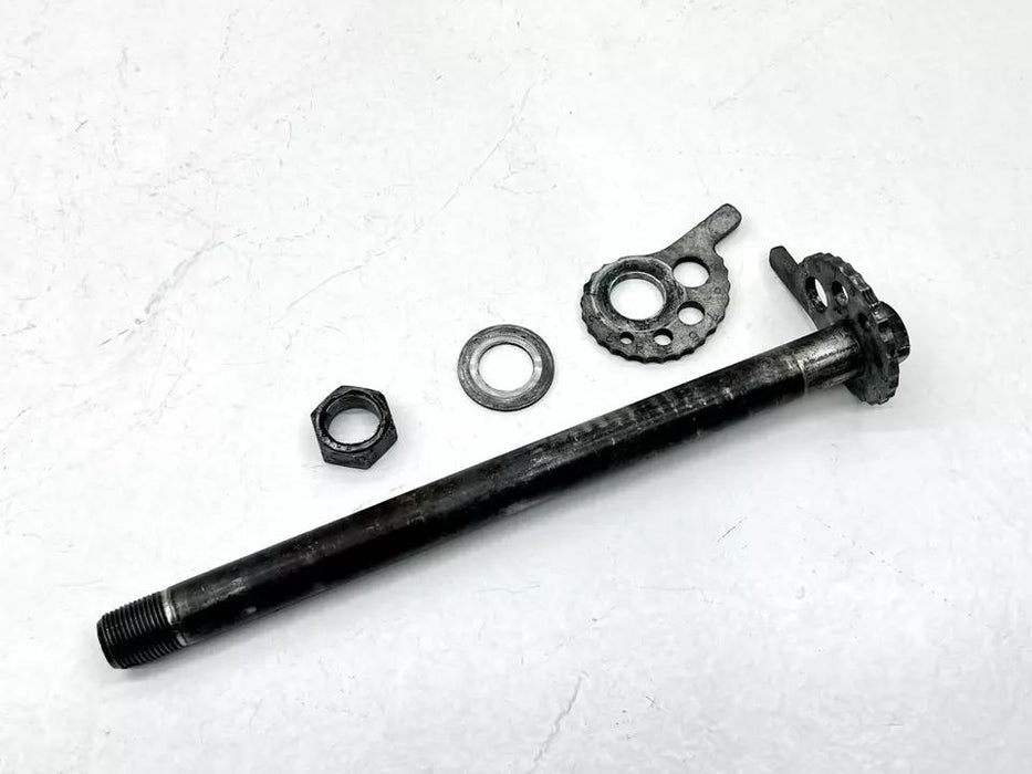 1998 Kawasaki KDX220 Rear Axle Wheel OEM Bolt Shaft Spindle Block Washer 200 R